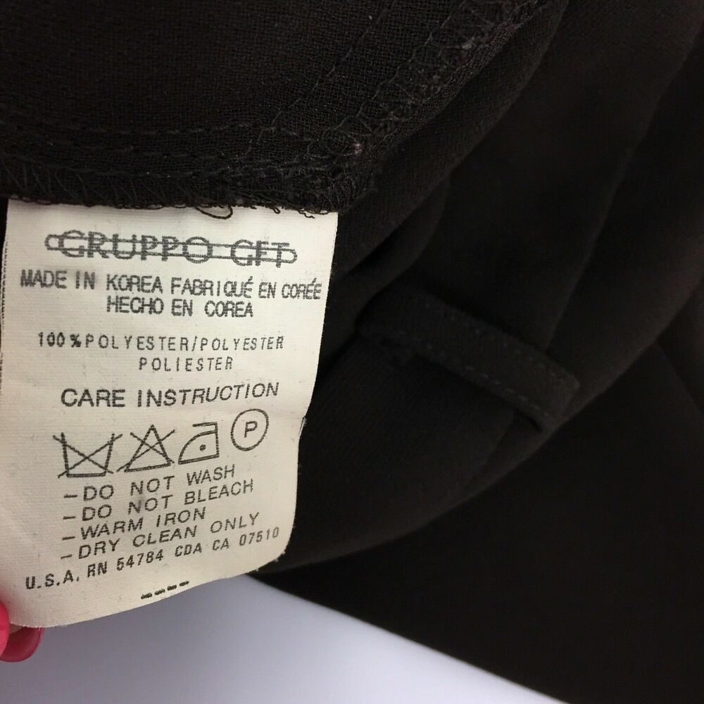 Emanuel Ungaro Dress Pants Women Size 8 Black Career Slacks Altered Hem Corpcore - Picture 4 of 6